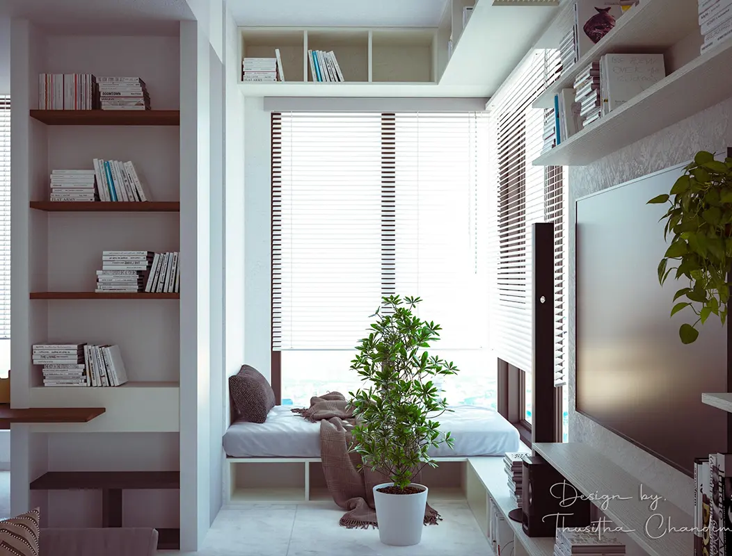 Efficient White and Gray Living Space