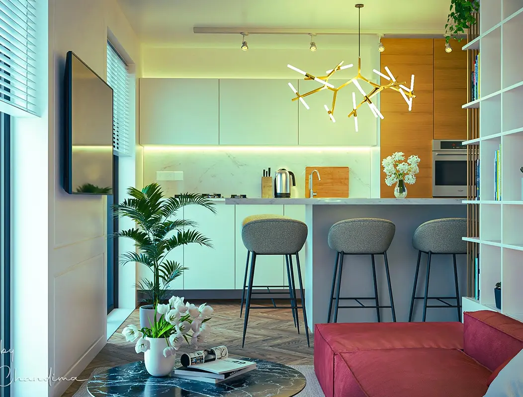 Vibrant Living Space with Modern Elegance